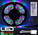 Techno Earth 16.4ft LED Flexible Strip Lights 300 Units SMD 3528 LEDs 12V DC waterproof Light Strips
