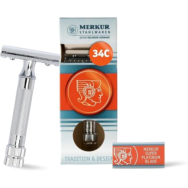 【美品 】MERKUR メルクール 39C 期間限定替刃付き　両刃カミソリ 深剃り番長」 MERKUR メルクール 39C スラントバー ロング