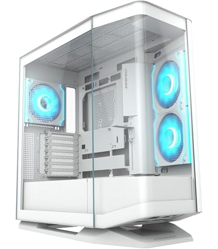 【電源・回転台つき】定価3万！COUGAR FV270 white Amazon | COUGAR 湾曲強化ガラス仕様のパノラマデザイン ARGBファン4基