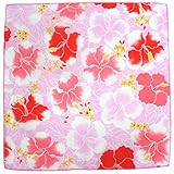 和のやさしさ ガーゼハンカチ ハイビスカス ピンク 二重合 約34×34cm
