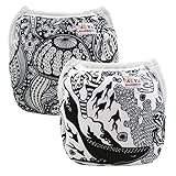 ALVABABY ベビー スイムパンツ 防水 スイム布 再利用可能 おむつ 水遊び用 水着 2枚セット SWD30-33-JP