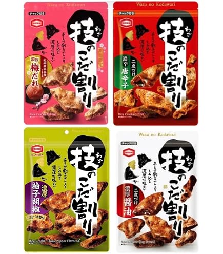 Amazon.co.jp: 亀田製菓 技のこだ割り 濃厚梅だれ 100g×2袋 : 食品