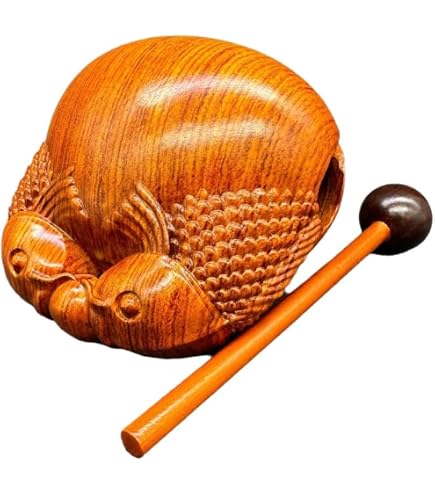 Amazon｜木魚 もくぎょ【 仏壇用の仏具 楽器 】木製彫刻 ぽくぽく お経