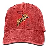大人 デニム キャップジラフ キリン モー モー 英字 プリント 大人気 登山 キャップ クール 紫外線対策 日よけ 小顔効果 プリント付き 無地 レッド
