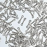 ファイニエ メタルスティック パーツ シルバー 8mm 接続金具 200個 セット 両カン付き 短め アクセサリー ハンドメイド 手芸 AP2577