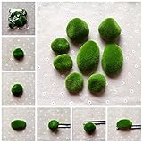 Firlar　人工苔 苔石　ガーデンオーナメント・置物　（グリーン　8個）