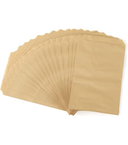 Eersida 500 Pcs Kraft Paper Treat Bags Mini Paper Small Flat Favor Silverware Party Favor Envelopes Merchandise Bags For Snack Cookie Popcorn Candy Sandwich Gift (4 X 6 Inch