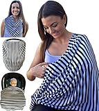 Nursing Cover best Nursing Scarf Premium Quality Fashionable Breastfeeding Covers 100% Cotton (Black