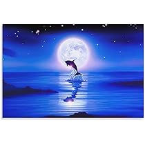 Amazon.co.jp: 青い海 クリスチャン・ラッセン 海の眺め イルカ