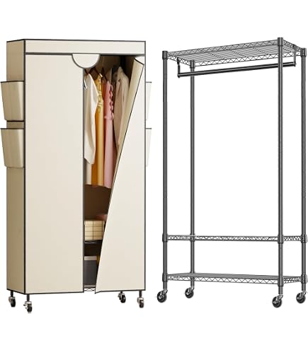 Amazon.co.jp: カバー付きハンガーラック 収納目安16着 : ホーム＆キッチン