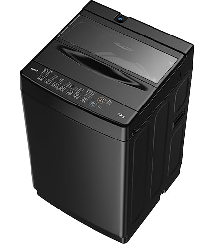 Amazon | 全自動 洗濯機 4.5kg ブラック 最短14分洗濯 真下排水 予約