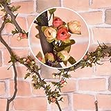 2.2メートル人工シルクローズフェイクフラワー秋黄色の葉吊り花輪植物パーティーホームウェディングガーデン花装飾-Champagne