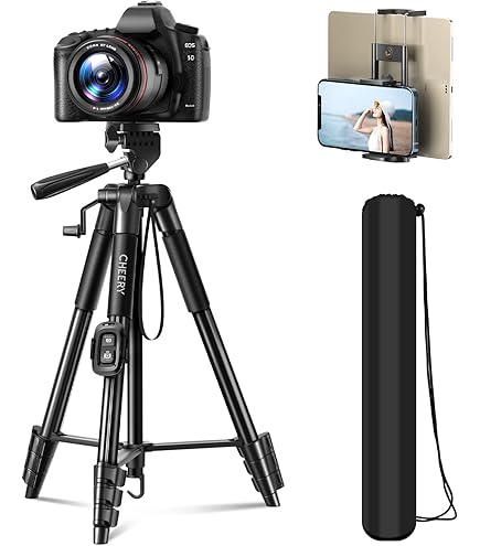 Amazon | 63インチ 三脚スタンド 4インチ~13インチ 携帯電話