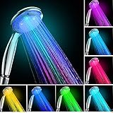 BeneBomo シャワーヘッド LEDシャワーヘッド LED内蔵シャワーヘッド ７色変更 水圧を利用変色 簡単設置 ステンレス 電池電源不要 水圧発電