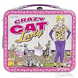 Crazy Cat Lady Pink Retro Tin Snack Lunch Box [並行輸入品]