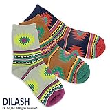 (ディラッシュ) DILASH ジャガード柄クルーソックス L(19-21） ネイビー