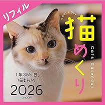 Amazon.co.jp: Cats Calendar 猫めくり リフィル2026: 1年365日、猫