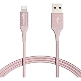 Amazonベーシック ライトニングケーブル 高耐久ダブルナイロン iPhone充電 Apple MFi認証 iPhone 13/13 Pro/12/SE(第2世代)/iPad 各種対応(1.8m ローズゴールド)