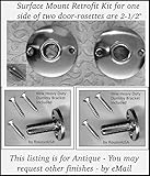 Lot of 2ダミー光沢クロムレトロフィットキットtoフィットYourアンティークノブレプリカまたはGood 1900の恐慌レプリカ。Includesのノブを除くすべての両側One Frenchドア