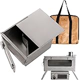 COOK'N'ESCAPE チタンオーブン 薪ストーブ用 コンパクト 組み立て不要 軽量0.9kg 温度計・ピザサーバー・収納袋付き 耐熱ガラス製窓 安定性 ソロキャンプに最適 【適格請求書の発行対象】