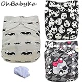 Ohbabyka3点セット フリーサイズ おむつカバー+おむつライナー サイズ調整可 布おむつカバー 布オムツカバー 男の子用 ベビー服 赤ちゃん キッズ 服 ベビー 女の子 70 80 90 可愛い