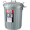 岩崎工業 日本製 ゴミ箱 日本製 屋外 頑丈 丈夫 フタ付き ロック式 丸型 45L シルバー スーパーカン