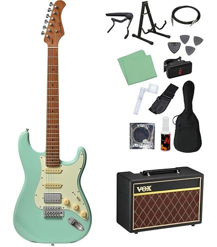 Amazon | Bacchus BST-2-RSM/M エレキギター初心者14点セット【アンプ