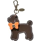 [Happy] プードルチャーム 犬 牛本革 ラインストーン ジュエル付 全5 hc-28 / キーホルダー 日本製 犬 ドッグ モチーフ キーリング バッグチャーム