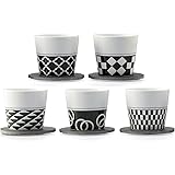 [Dolce duo] そばちょこ マルチカップ そば猪口 5個セット 天然石コースター付 つゆ鉢 和柄 DAM-329