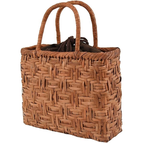 Amazon | かごバッグ [なごみや] 山葡萄 網代 トートバッグ 巾着付 Y