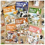 Ta Merry シール コラージュ 素材 詰め合わせ 大容量 可愛い シール 手帳 レトロ デコ 背景 おしゃれ ノート かわいい セット スマホ ステッカー PET 韓国 防水 ヴィンテージ コラージュ 素材 ねこ （ねこちゃんの日常）