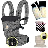 ベビーウエストベルト付　エルゴベビー　ADAPTアダプト・キースヘリング/ブラック 替フードカバーセット 【正規品2年間保証-SG認定】 フードカバー+よだれパッド+収納ポーチ付