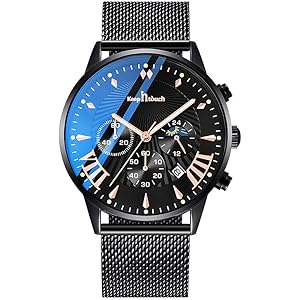 腕時計 メンズ腕時計 ファッション クラシック ビジネス 多機能 豪華 ステンレス鋼 日付表示 防水 メッシュバンド アナログクォーツ時計 ブラック