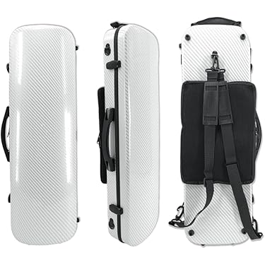 カーボンファイバー製バイオリンケース ホワイト　4/4サイズ　※弓なし カーボンファイバー製 4/4バイオリンケース ヴァイオリン収納