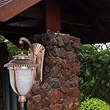 Liebeye 壁掛けライト ケース 壁掛け照明 防水 ヨーロッパ スタイル E27 スタイリッシュ ウォール ランプ ホルダー ライト 庭園灯 ランタン式 ブラケットライト（光源なし） ブロンズ  