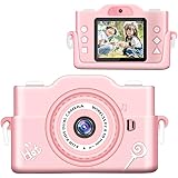 【2021最新版】子供カメラ 子どもデジタルカメラ 7000万画素 8倍ズーム HD録画 タイマー撮影 自撮り機能 HD画質 操作簡単 32GBメモリーカード USB充電 子供プレゼント (pink)