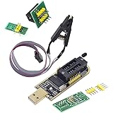 PETTOYA CH341A USB型プロ*グラマー(ROMライター SPI Flashライター 24、25シリーズ対応用)+SOIC8、SOP8対応用 クリップアダプター (8ピン)セット