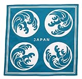 麿紋 ハンカチ 綿１００％ 大判 紋 吉祥 和柄 日本製 四国・徳島 … (波)