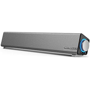 TaoTronics PC スピーカー ステレオ USB サウンドバー 小型 大音量 高音質 (マイク端子とヘッドホン端子付、高い互換性) USB給電 AUX接続 テレビ/パソコン/スマホ 対応 TT-SK018