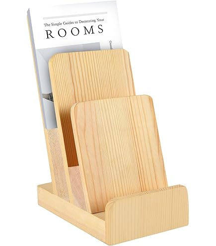 Amazon.co.jp: DOSTATNI 2ピース 3段パイン材パンフレットホルダー - 6
