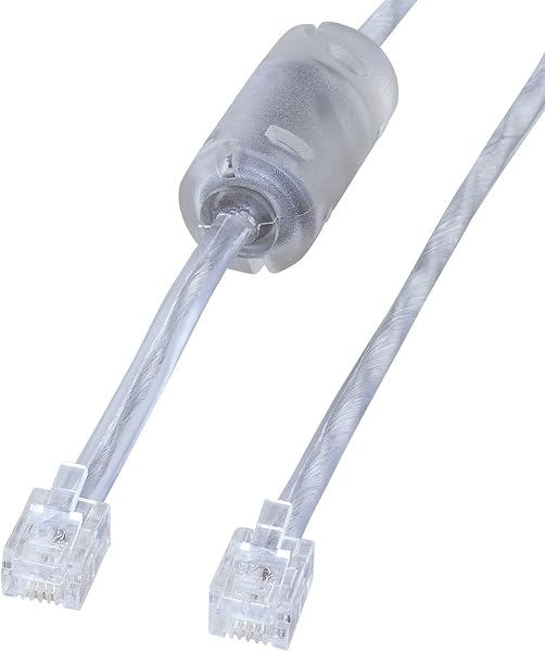 Sanwa Supply TEL-FST-1N2 Shielded Twisted Modular Cable with Core, Silver, 3.3 ft (1 m) - 1