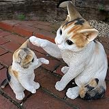 猫の置物 親子三毛猫２匹セット ＭＫ７７ＱＹ キャット ガーデンオブジェ ＣＡＴ 動物 オーナメント ネコ 雑貨 ガーデン オブジェ ガーデニング イ