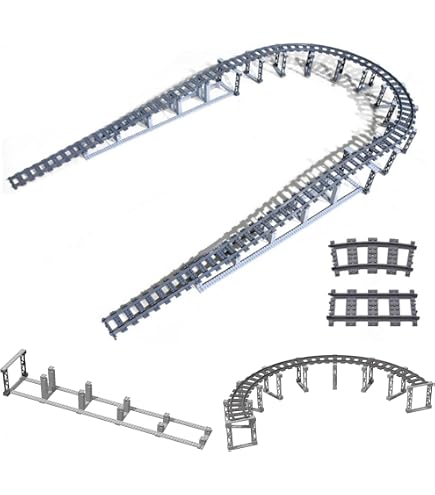 Buy Block Platform Combo Pack, 1 Straight 1 Cross Track, Connect Wooden Train Tracks And Blocks/Bricks, Universal Compatible Connector Adapter...