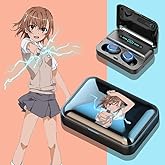 PINMINGS ワイヤレスイヤホン とある科学の超電磁砲グッズ Bluetooth 5.0 とある科学の一方通行 スポーツ 耳掛け Hi-Fi音質 LEDディスプレ 音量調整可 快適なフィット感 Siri対応 耐水 小型/軽量 誕生日 ギフト プレ