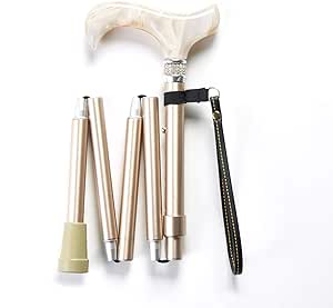 Amazon Merry Sticks メリースティックス ロイヤルクリスタル Ezjoint クリスタルステッキ 折りたたみ杖 シャンパンゴールド Merry Sticks 折りたたみ杖