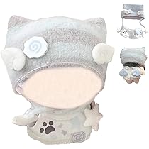 Amazon.co.jp: 猫耳ニット帽&羽付きスウェットセット 10cm用