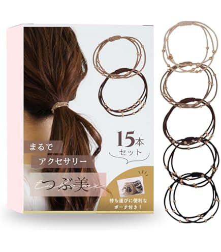 Amazon | 紗や工房 ヘアゴム【シルバー(径約5cm)2個 ブラック