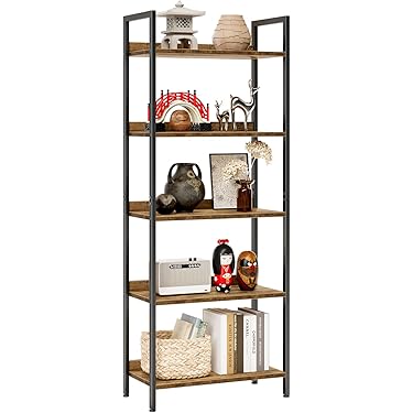 [値下げ] ROSETKYRA スモークオーク シェルフ Amazon｜kukeimaruオープンラック 5段本棚 オフィス収納棚 幅60㎝×奥行