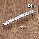 Hilitchiスクエアクリスタルガラス装飾ステンレススチールドアキャビネット引き出しハンドルプルパックof 6 128mm x 12Pcs