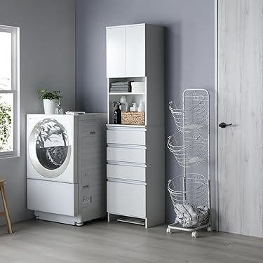 ランドリーバスケット ラック 収納 洗濯機 隙間 脱衣所 洗面所 ランドリーバスケット ラック 収納 洗濯機 横 周り 隙間収納 脱衣所